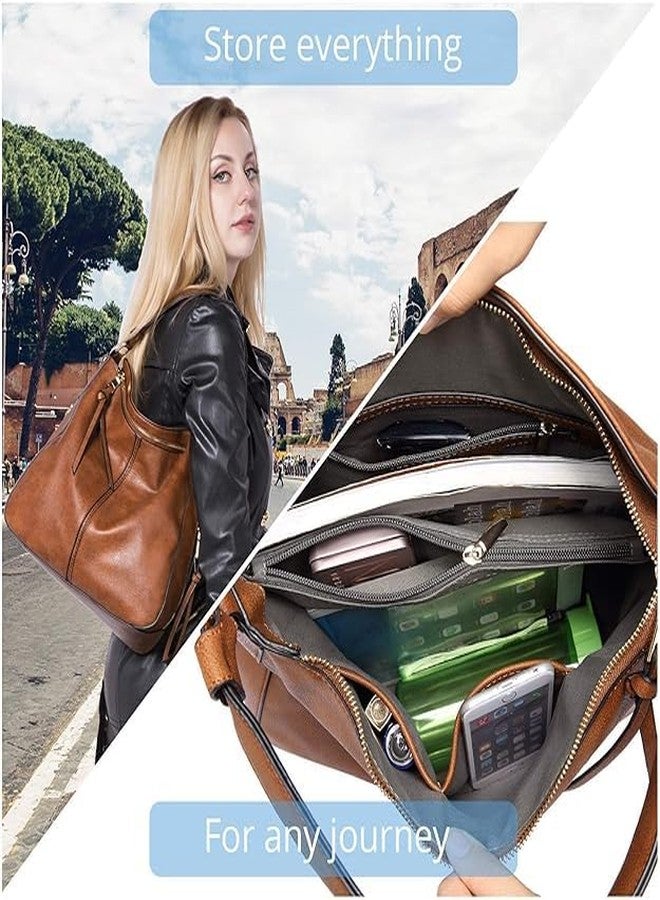 Blikiz® Women Faux Leather Handbags Shoulder Hobo Bag Ladies Big Purse With Long Strap - Image 5